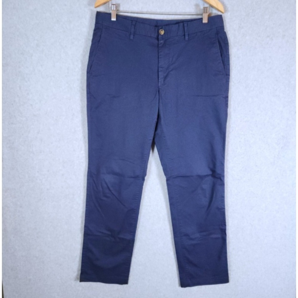 Bonobos The Chino 2.0 Pants Men's 36x32 Navy Blue Flat Front Cotton Stretch